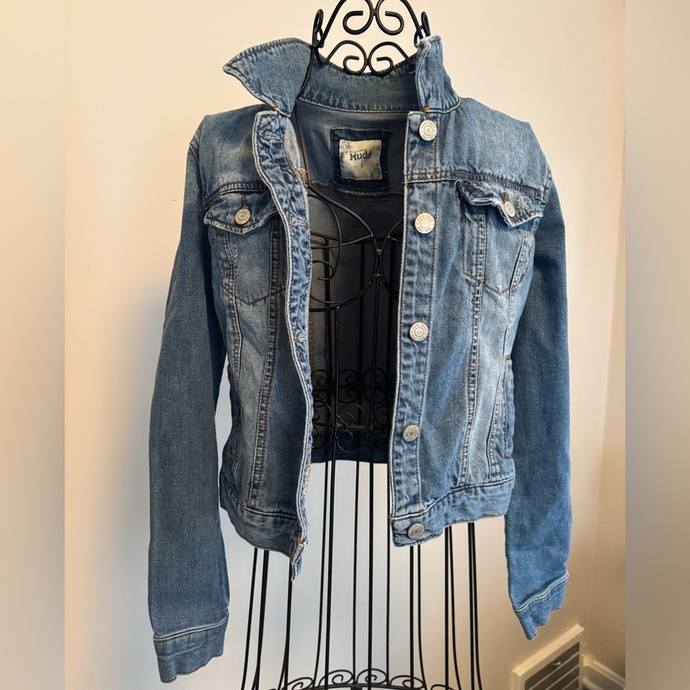 Mudd Washed Blue Denim Jacket with Chest Label